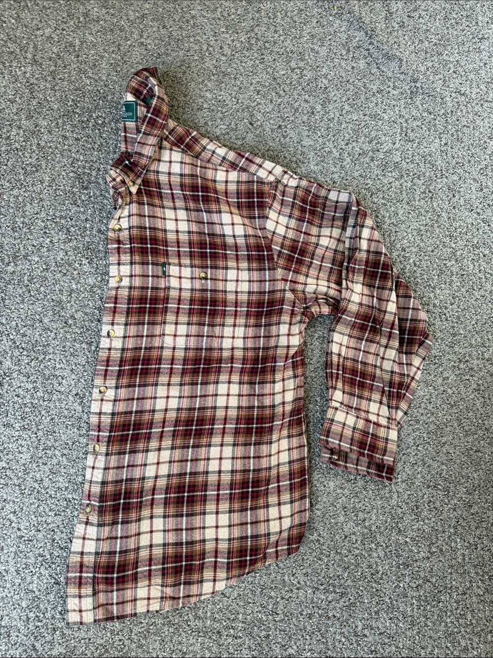 G.H. Bass & Co. Red and Cream flannel Plaid Button-Down Shirt